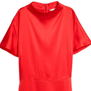 H&M - Silk Dress in Bright Red